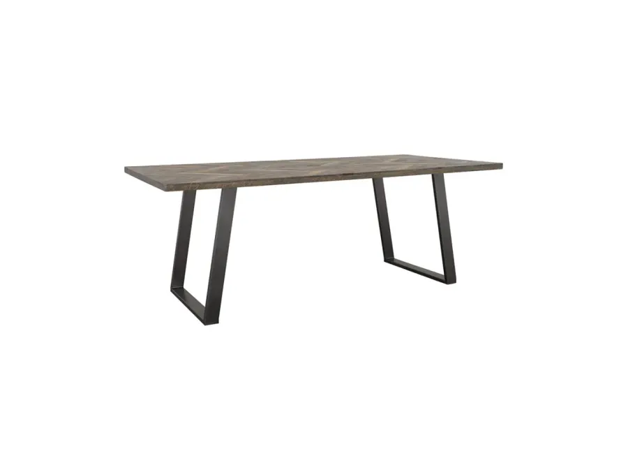 Misty Sled Leg Dining Table Grey Sheesham and Gunmetal