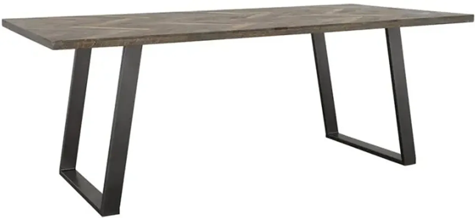 Misty Sled Leg Dining Table Grey Sheesham and Gunmetal