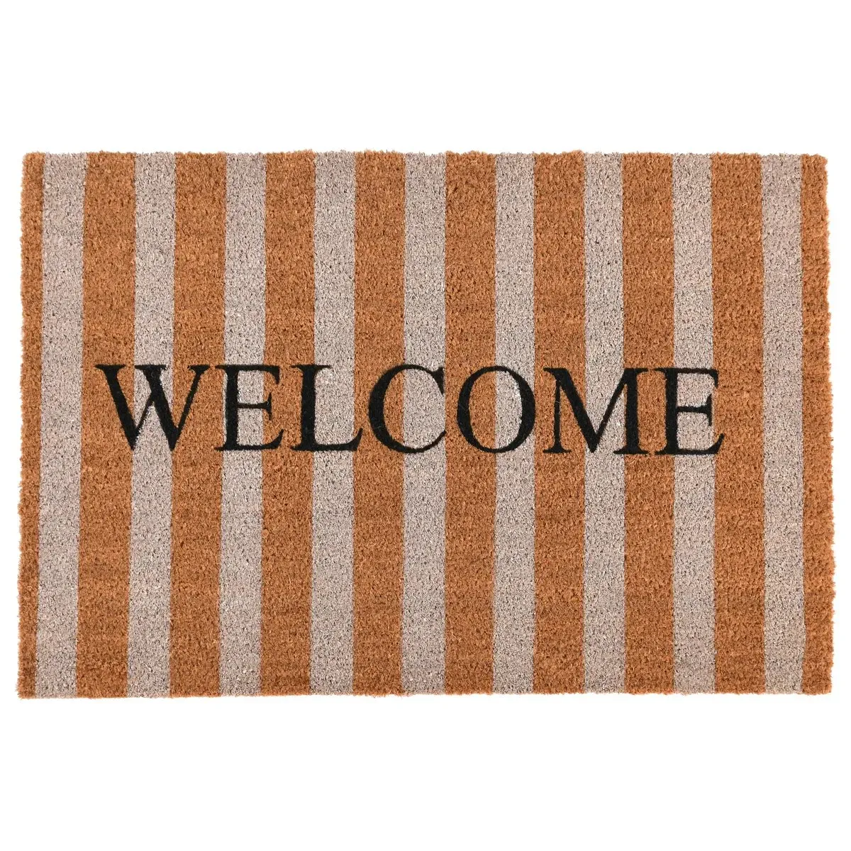 Doormat Striped Welcome Natural 