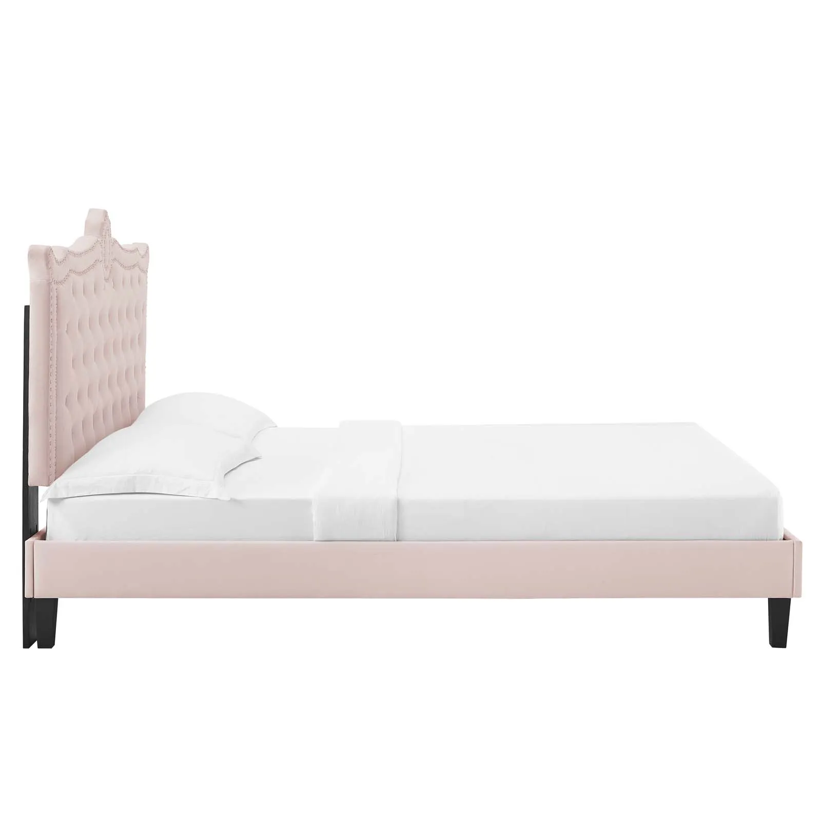 Clara Performance Velvet Queen Platform Bed