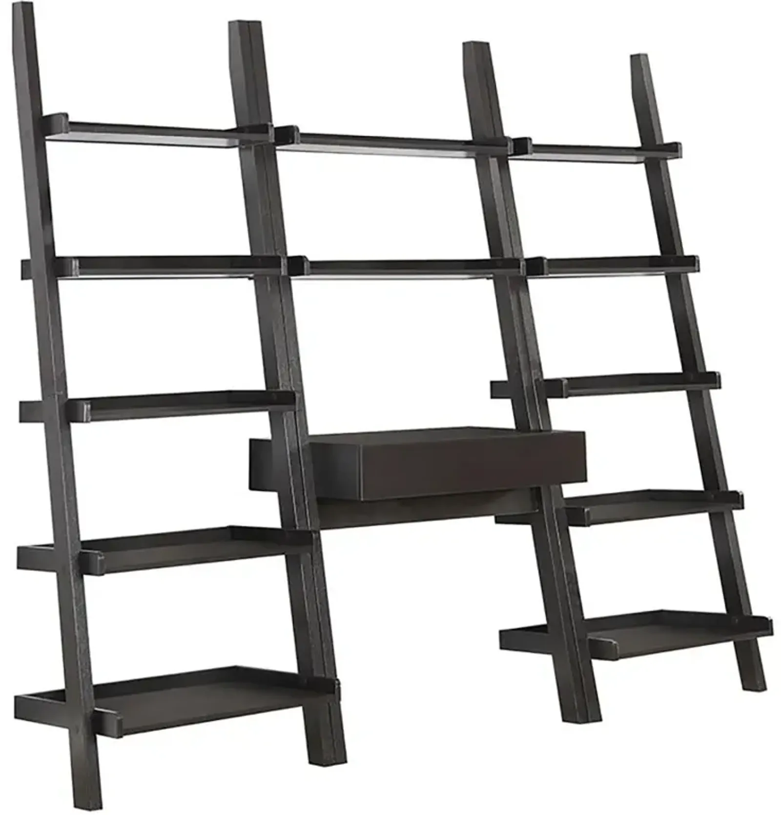 Colella 3-piece 1-drawer Ladder Desk Set Cappuccino