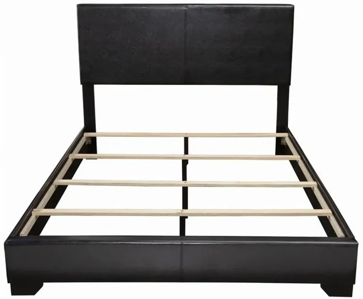 Conner Queen Upholstered Panel Bed Black