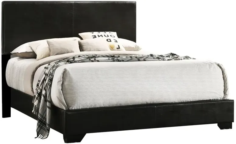 Conner Queen Upholstered Panel Bed Black