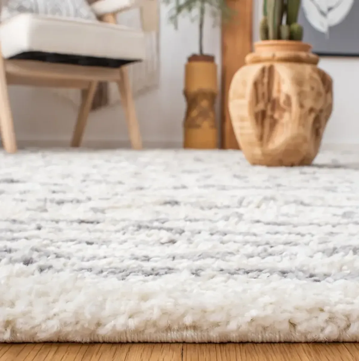 ARIZONA SHAG 741 IVORY  2'-3' x 16' Runner Rug