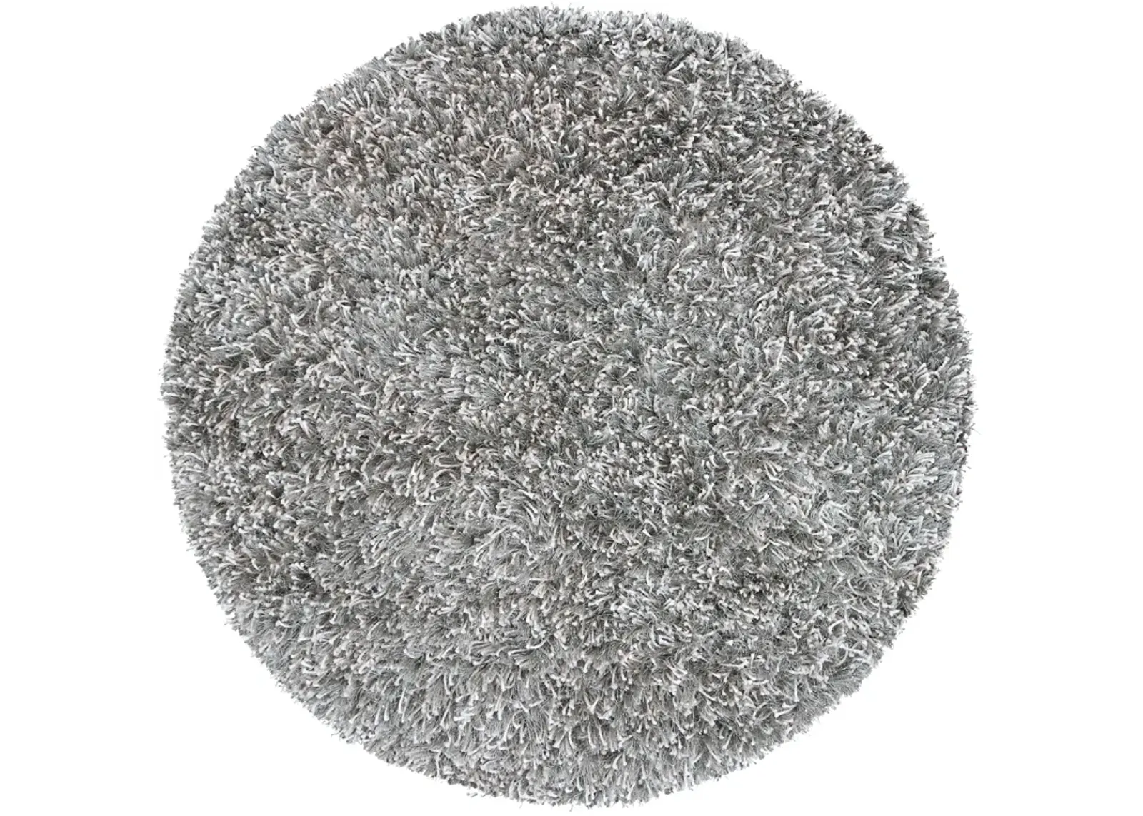 Urban Dazzle Light Gray Solid  Polyester / Lurex 3' x 3' Round Round  Rug