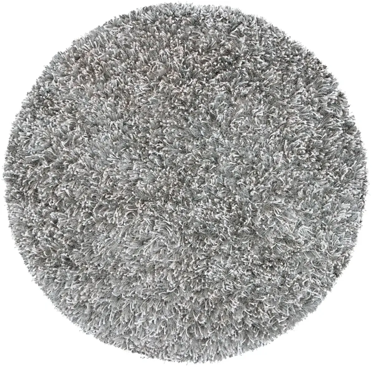 Urban Dazzle Light Gray Solid  Polyester / Lurex 3' x 3' Round Round  Rug