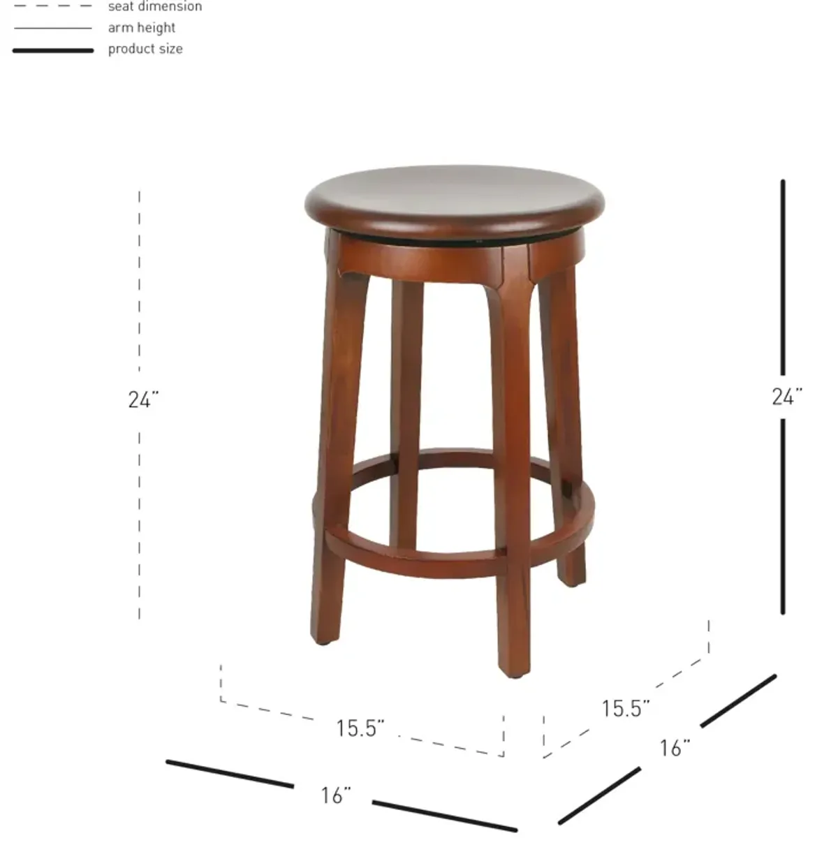 Foxy Mahogany Swivel Counter Stool, Cinnamon Brown