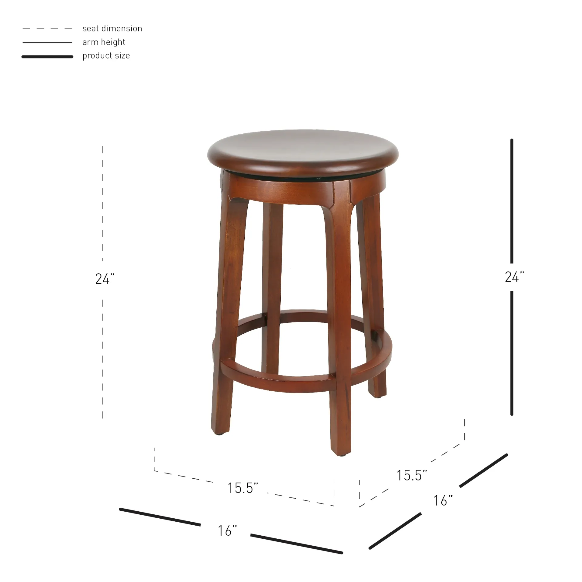 Foxy Mahogany Swivel Counter Stool, Cinnamon Brown