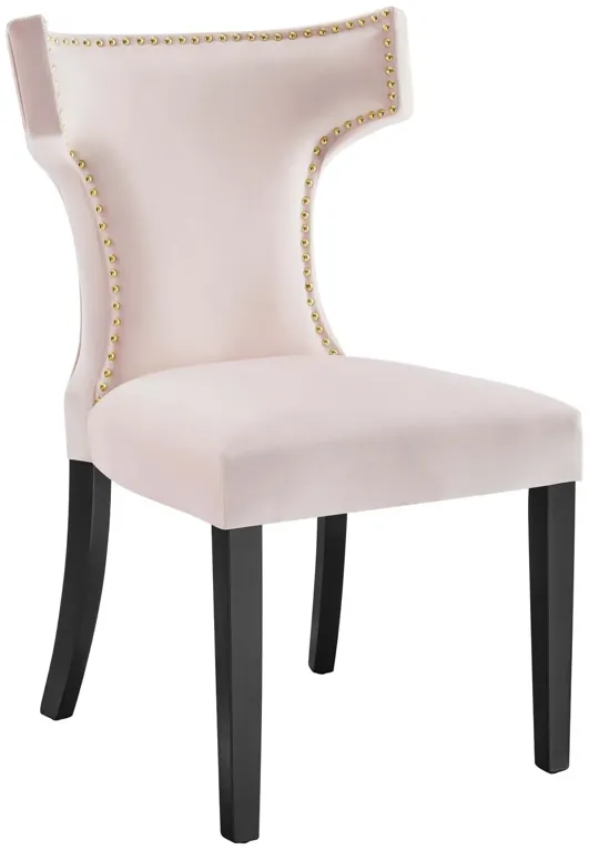 Curve Performance Velvet Dining Chairs - Set of 2