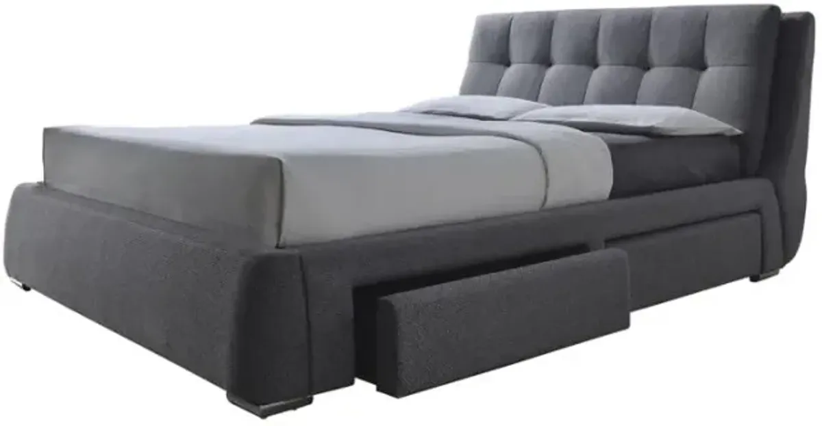 Fenbrook California King Tufted Upholstered Storage Bed Grey