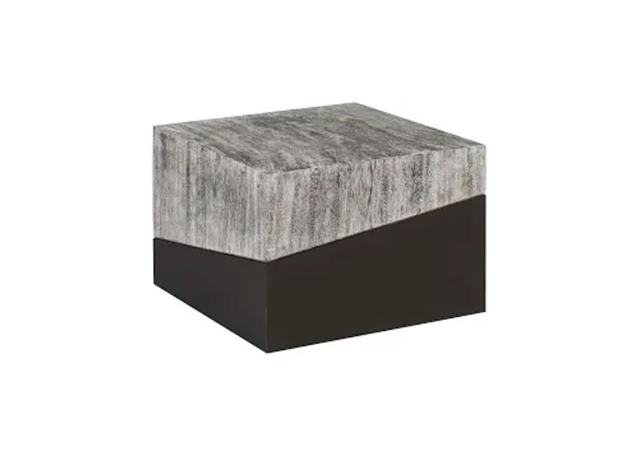 geometry small coffee table, gray stone