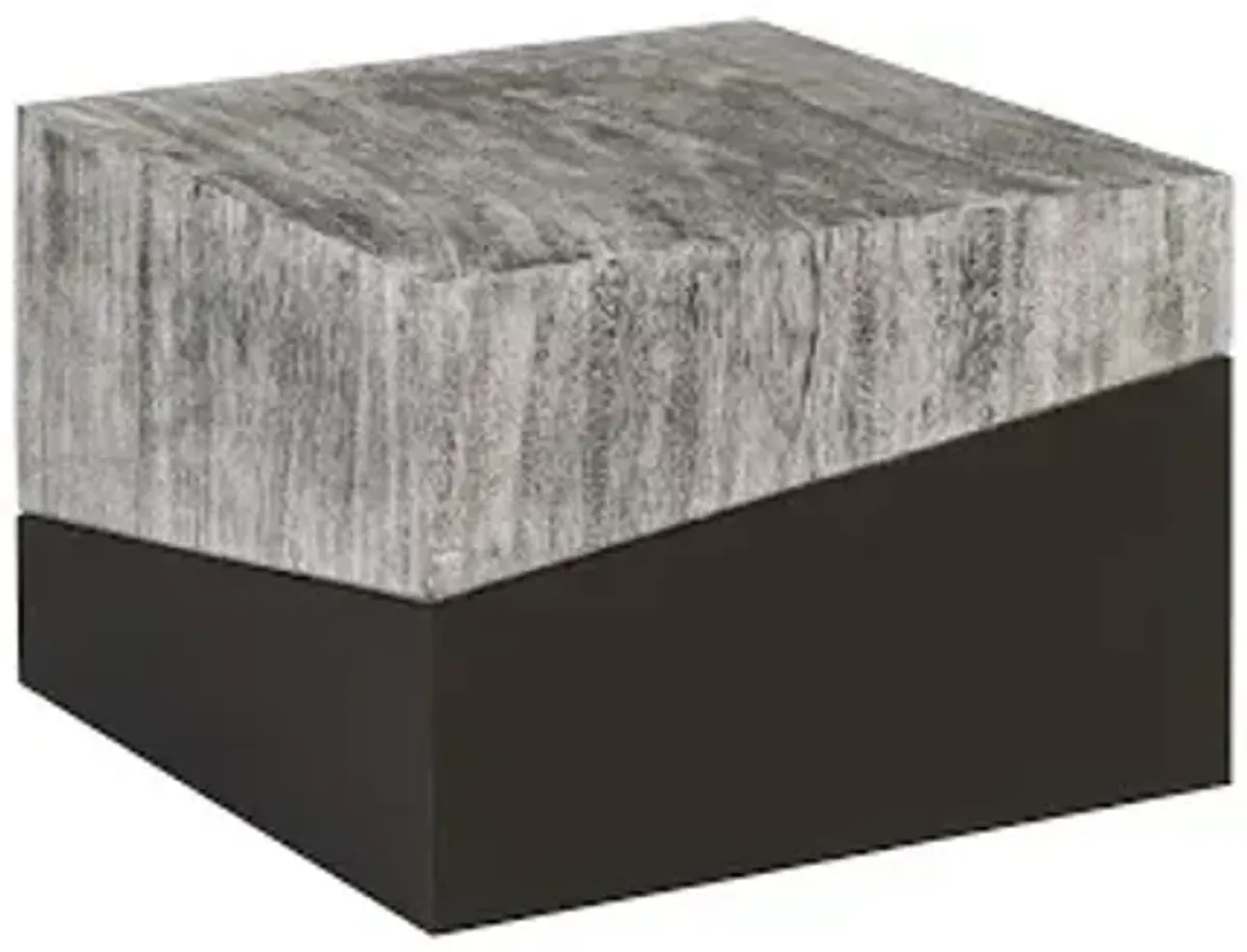 geometry small coffee table, gray stone