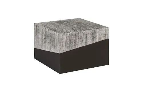 geometry small coffee table, gray stone