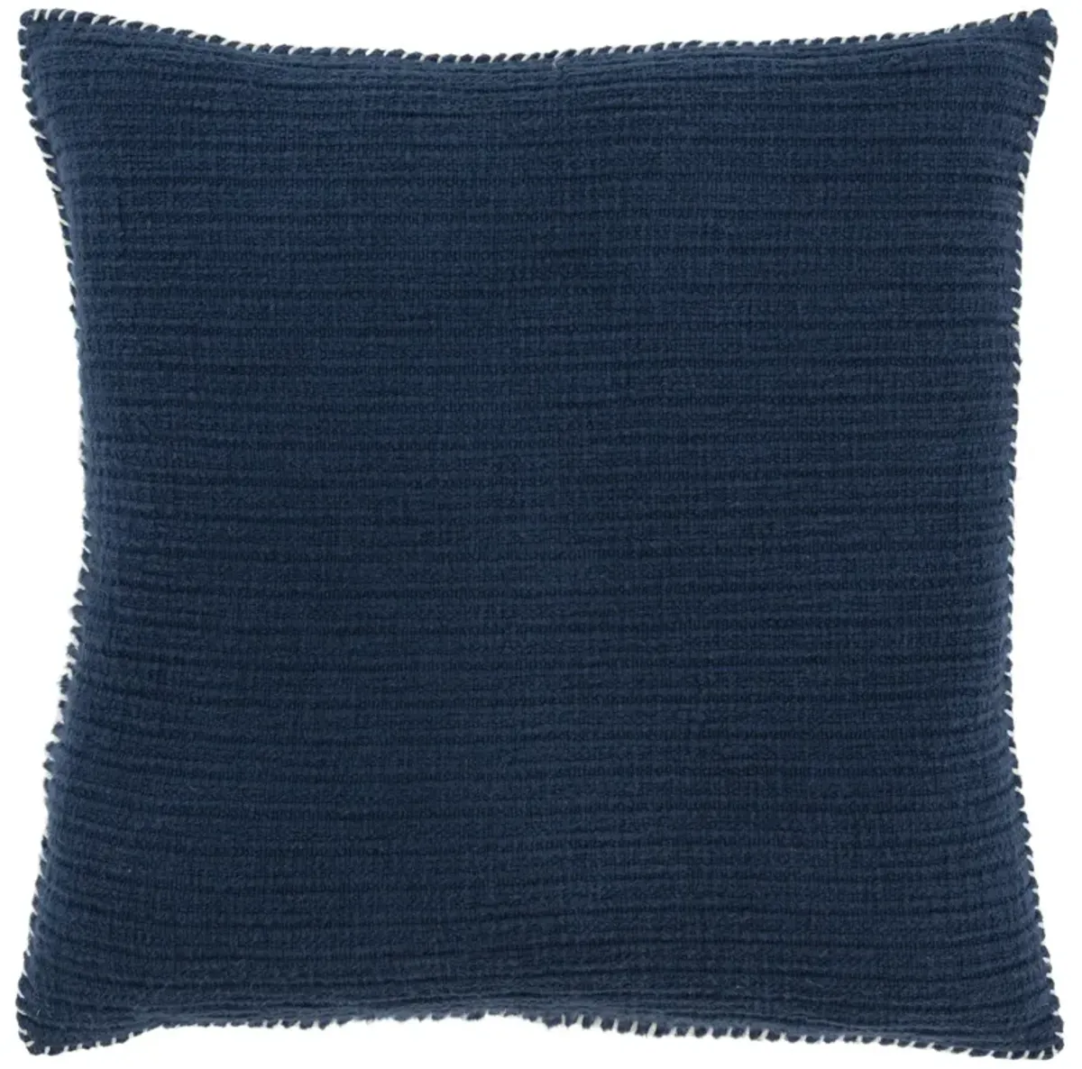 Stripe Patterned Solid Blue Pillow