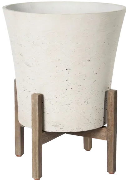 Patio Tapered Large Standing Pot - White Wash