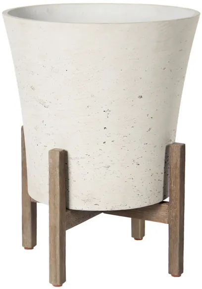 Patio Tapered Large Standing Pot - White Wash