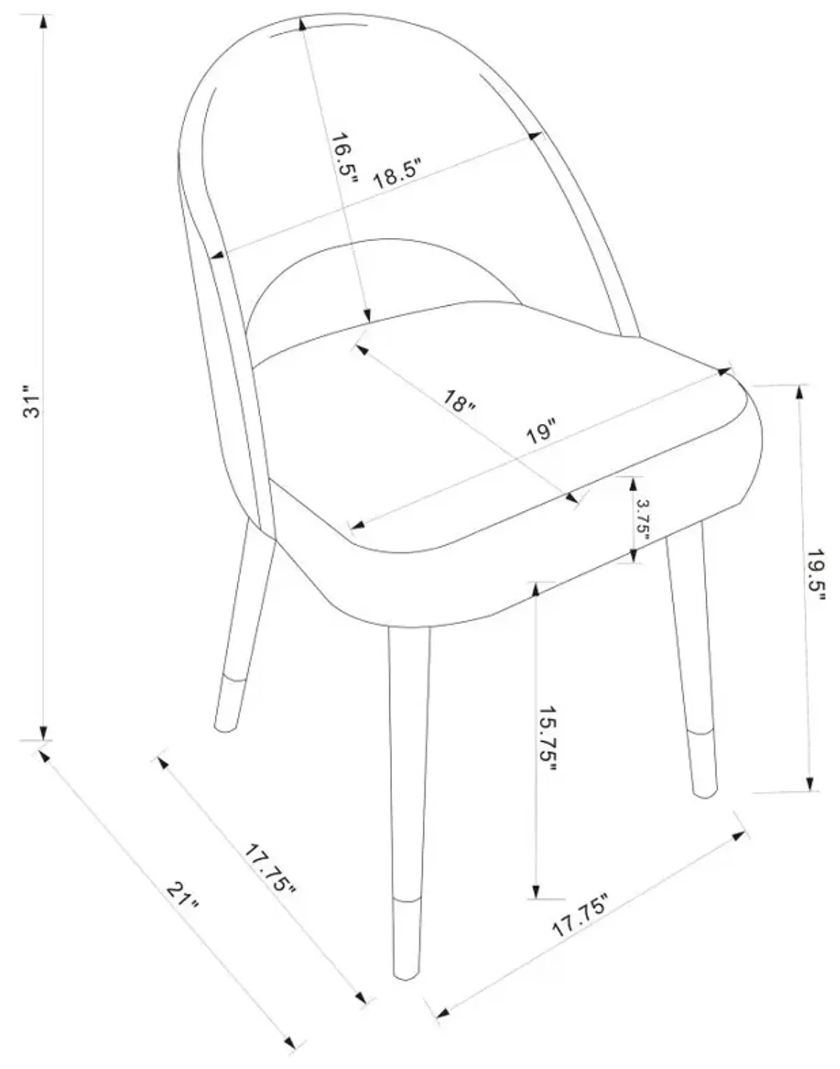 Lindsey Arched Back Upholstered Side Chairs - Set of 2