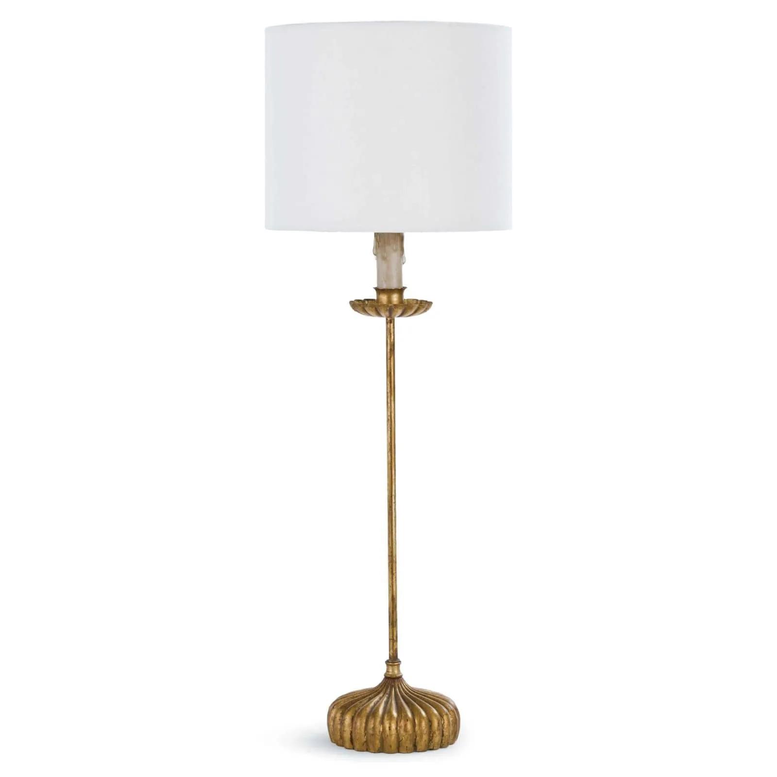 Clove Stem Buffet Table Lamp with Natural Linen Shade