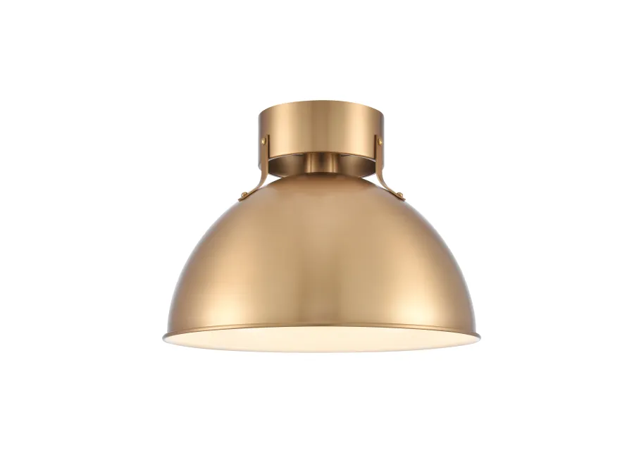 Zayne 12'' Wide 1-Light Semi Flush - Brushed Gold