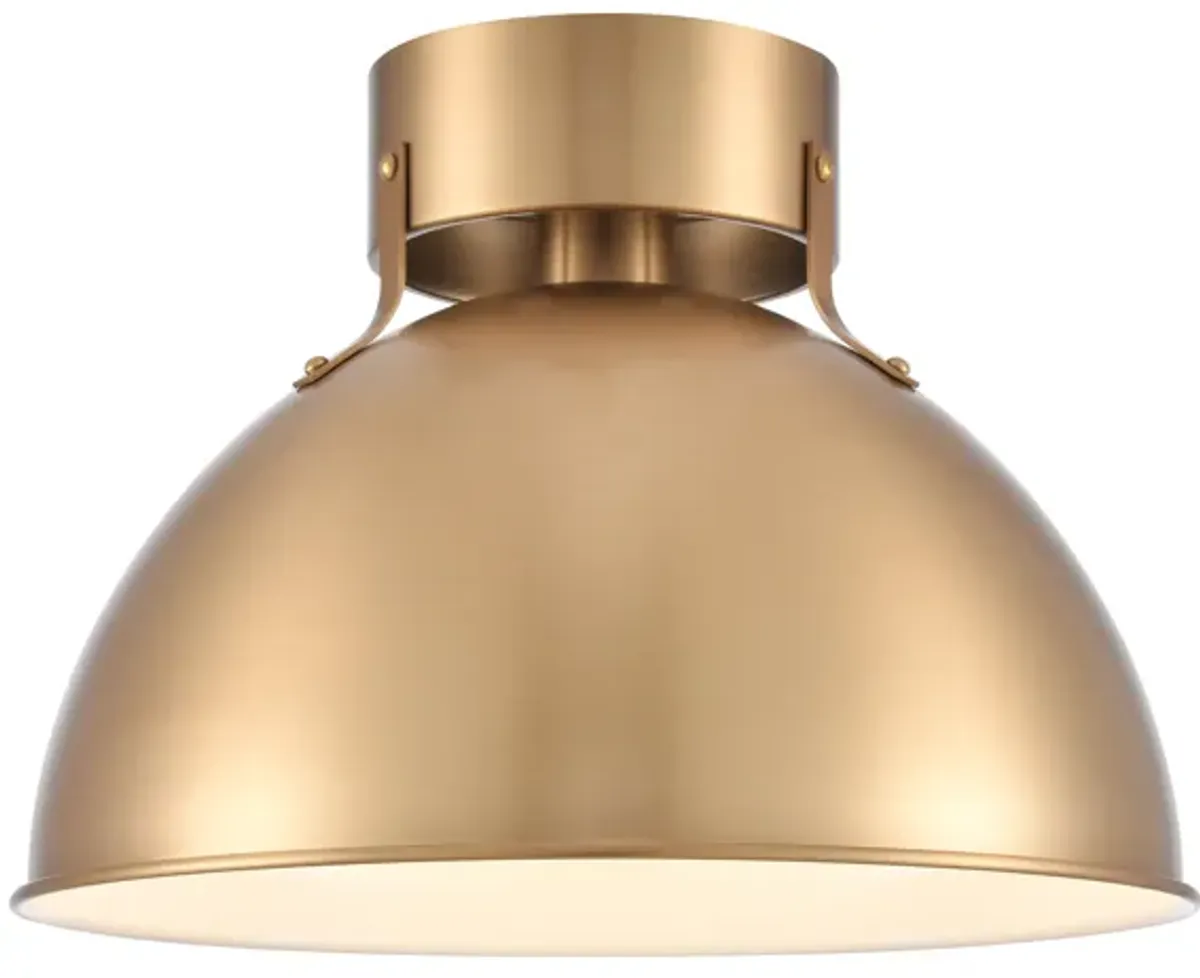 Zayne 12'' Wide 1-Light Semi Flush - Brushed Gold