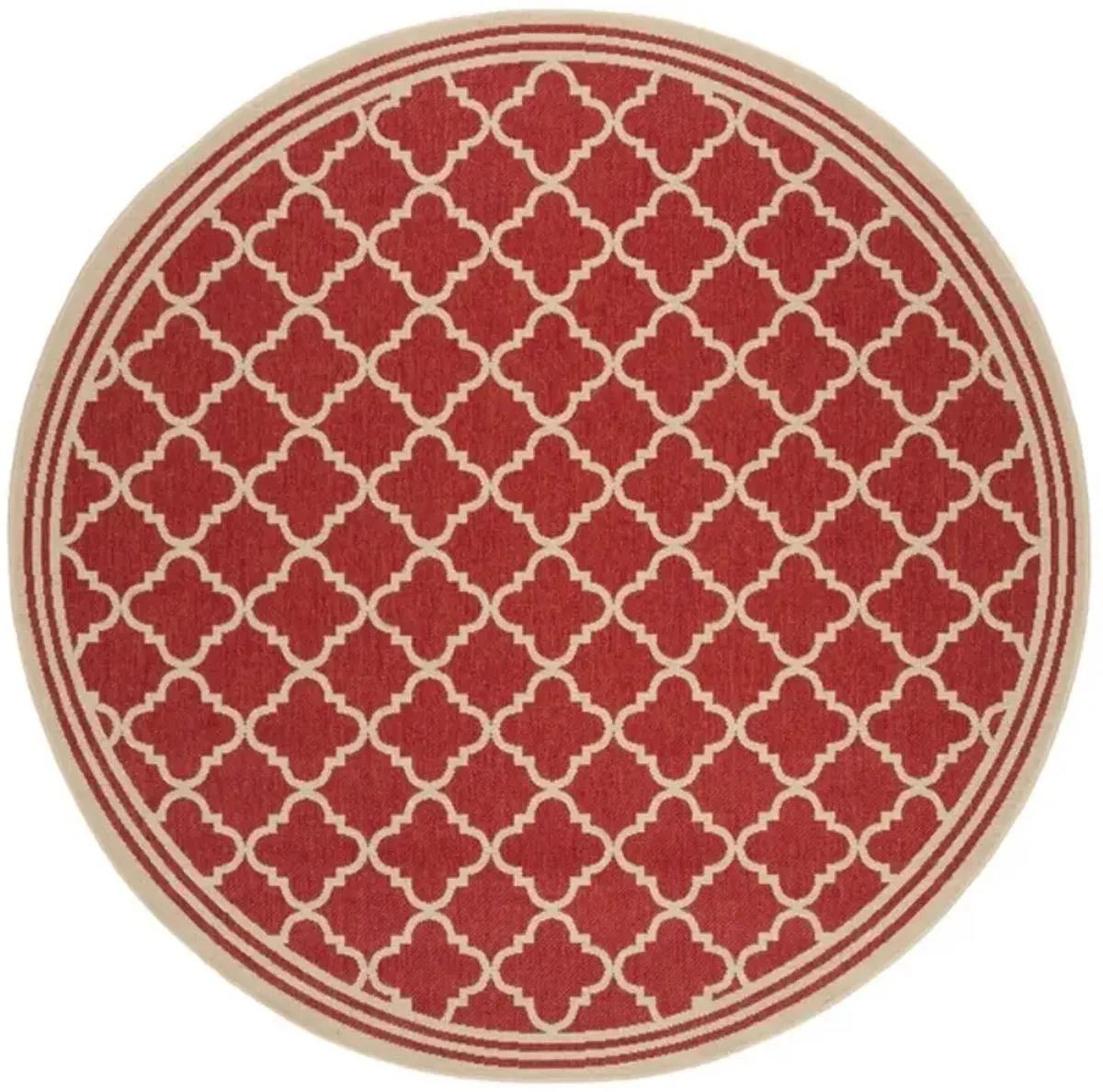 Safavieh BEACH HOUSE Collection BHS121Q-6R Red / Creme 6'-7" X 6'-7" Round