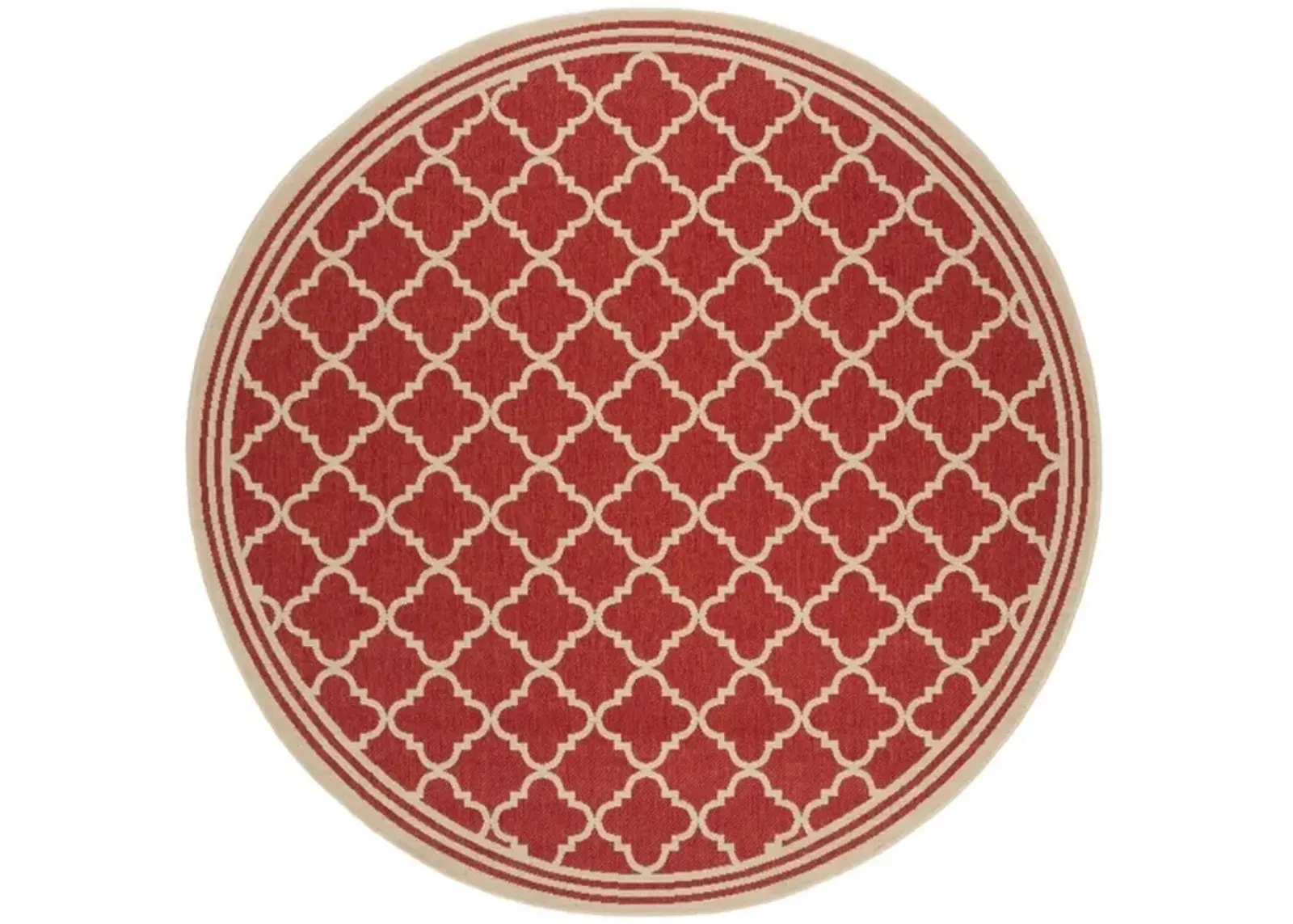 Safavieh BEACH HOUSE Collection BHS121Q-6R Red / Creme 6'-7" X 6'-7" Round