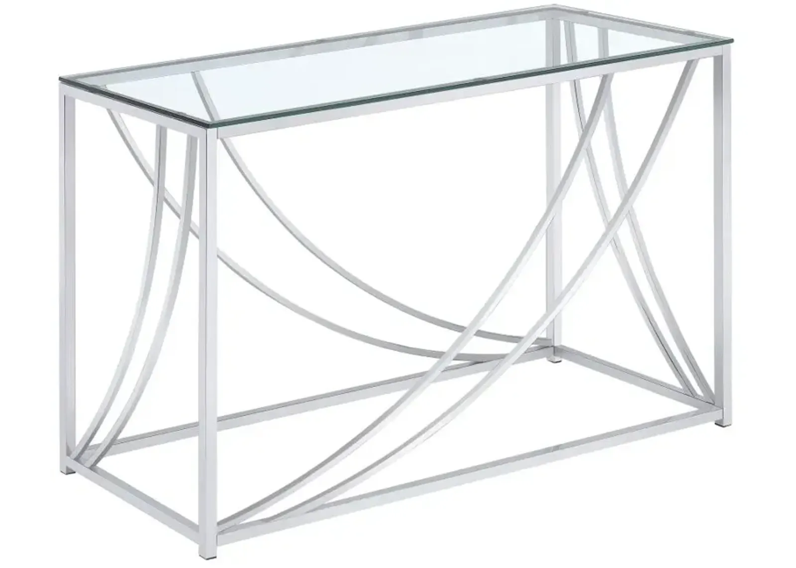 Lille Glass Top Rectangular Sofa Table Accents Chrome