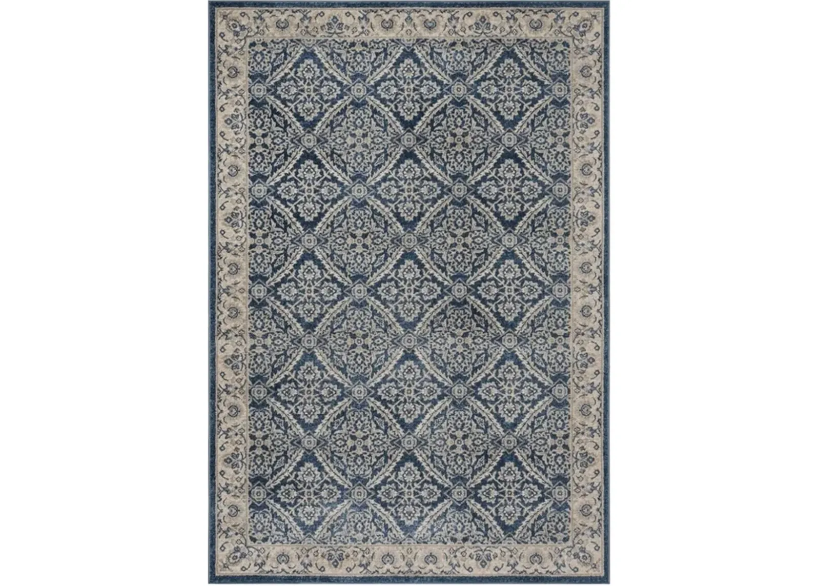 Brentwood 863 Navy / Creme 3' X 5' Small Rectangle Powerloomed Rug