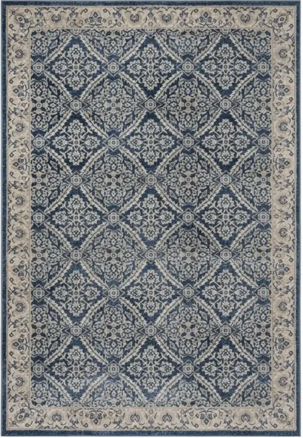 Brentwood 863 Navy / Creme 3' X 5' Small Rectangle Powerloomed Rug
