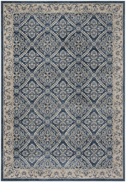 Brentwood 863 Navy / Creme 3' X 5' Small Rectangle Powerloomed Rug