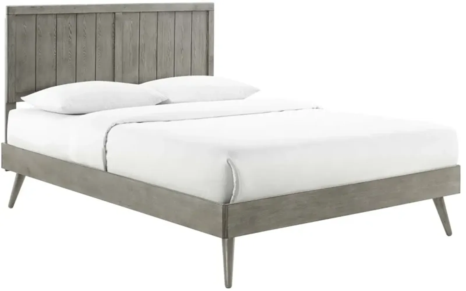 Alana Twin Wood Platform Bed With Splayed Legs