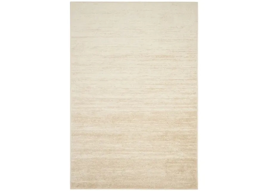 Adirondack Contemporary Champagne / Cream 6' X 6' Square Powerloomed Rug