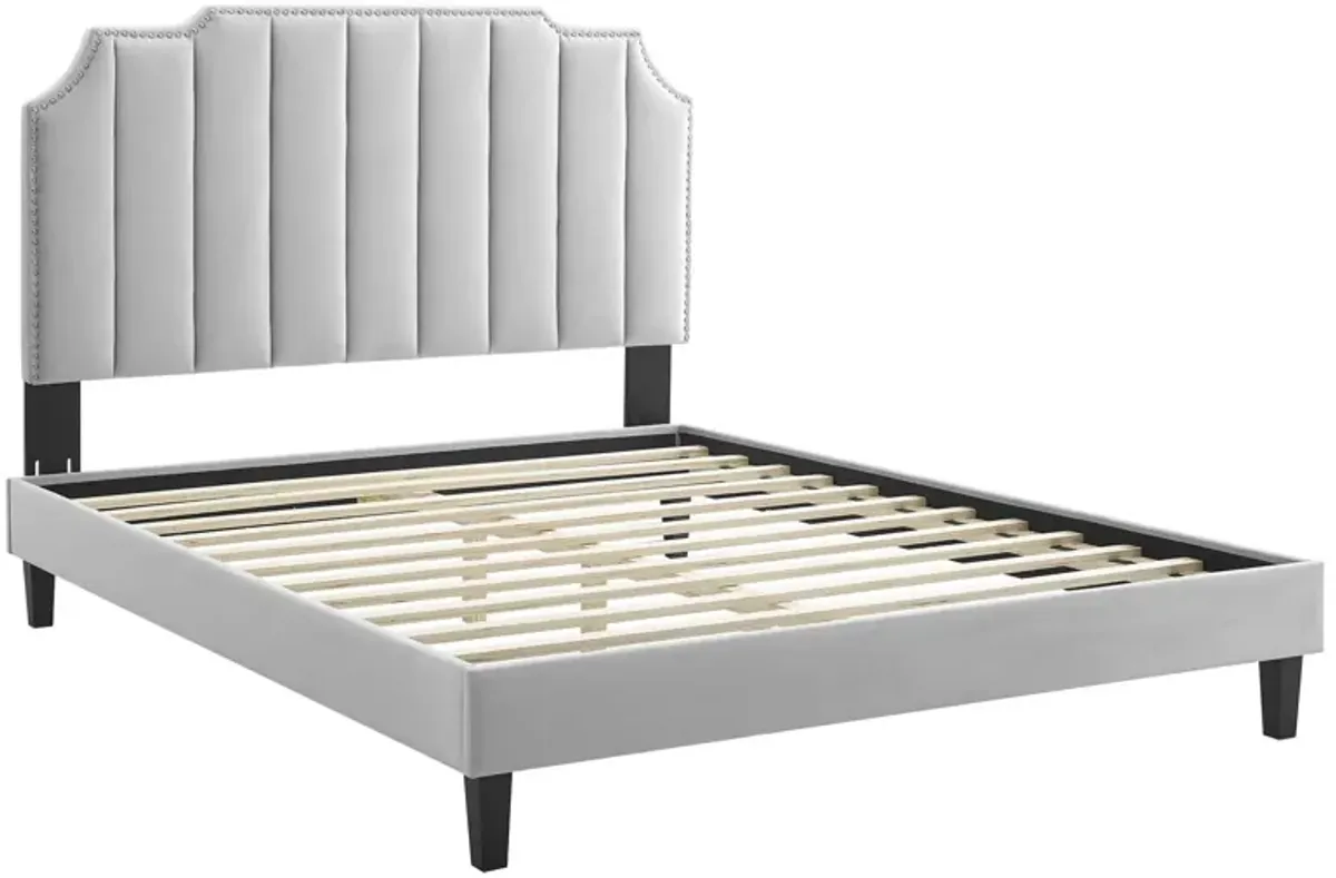 Colette Full Performance Velvet Platform Bed