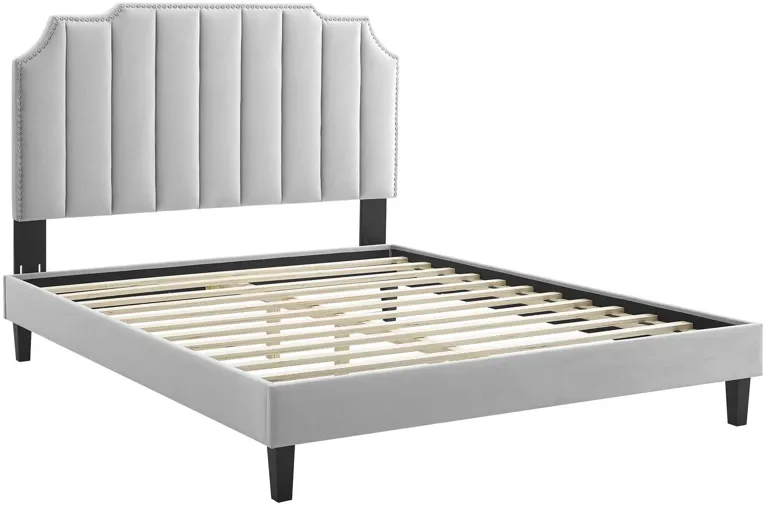 Colette Full Performance Velvet Platform Bed