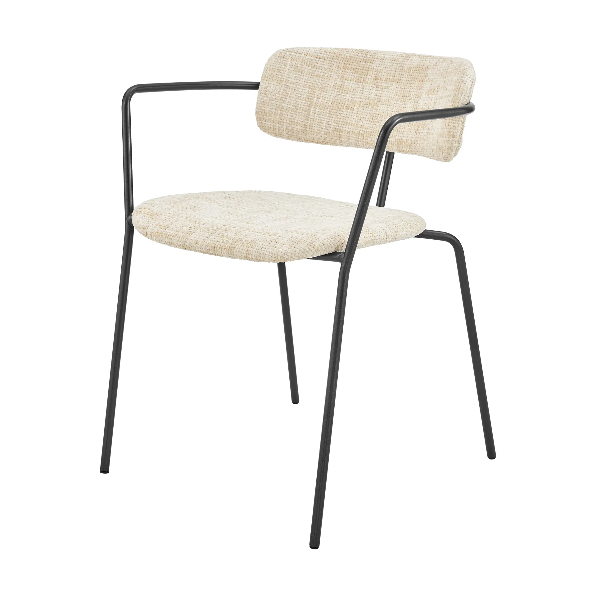 Alivia KD Fabric Dining Side Arm Chair, Allure Cream