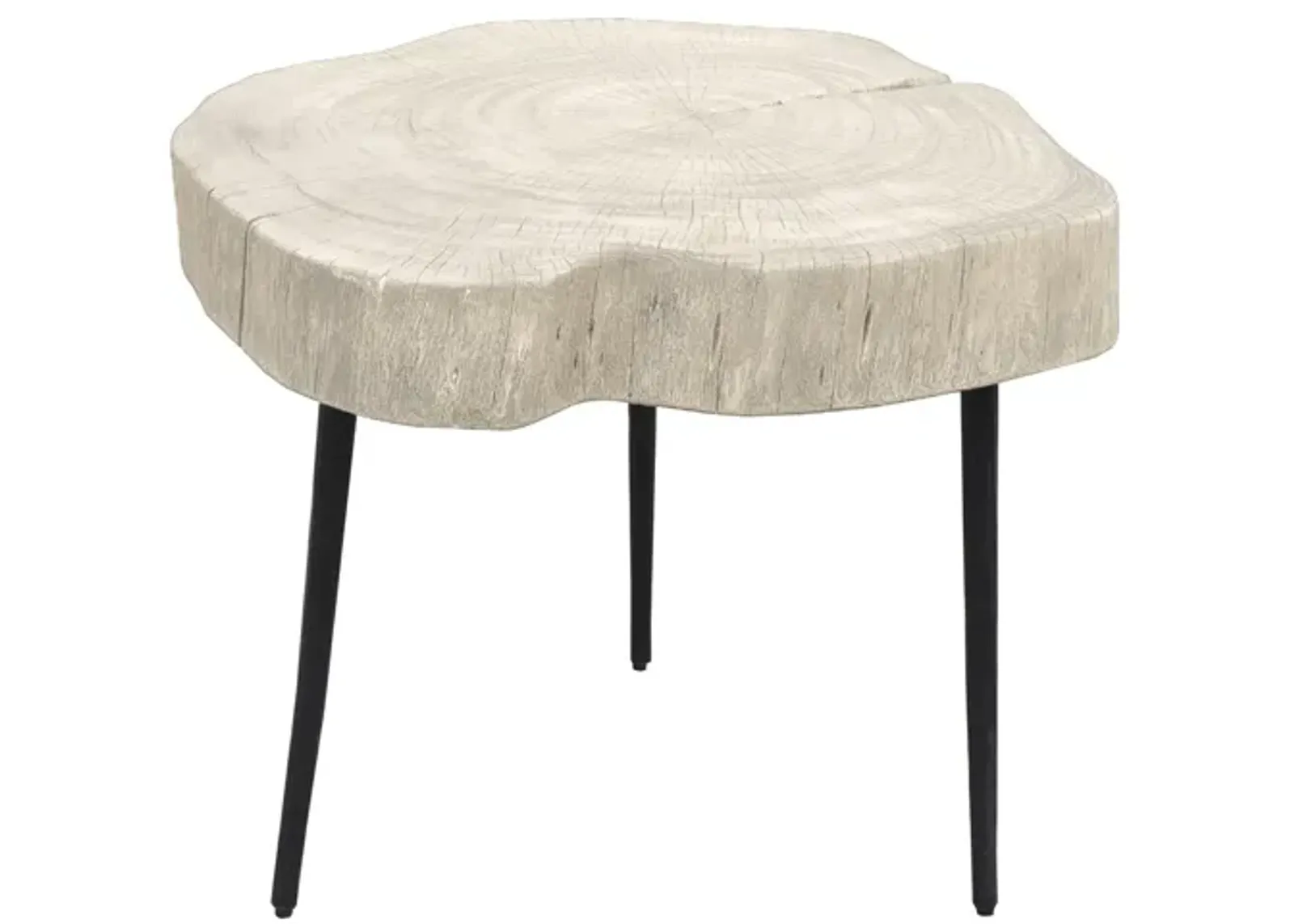 Organic Trunk Side Table - White Washed