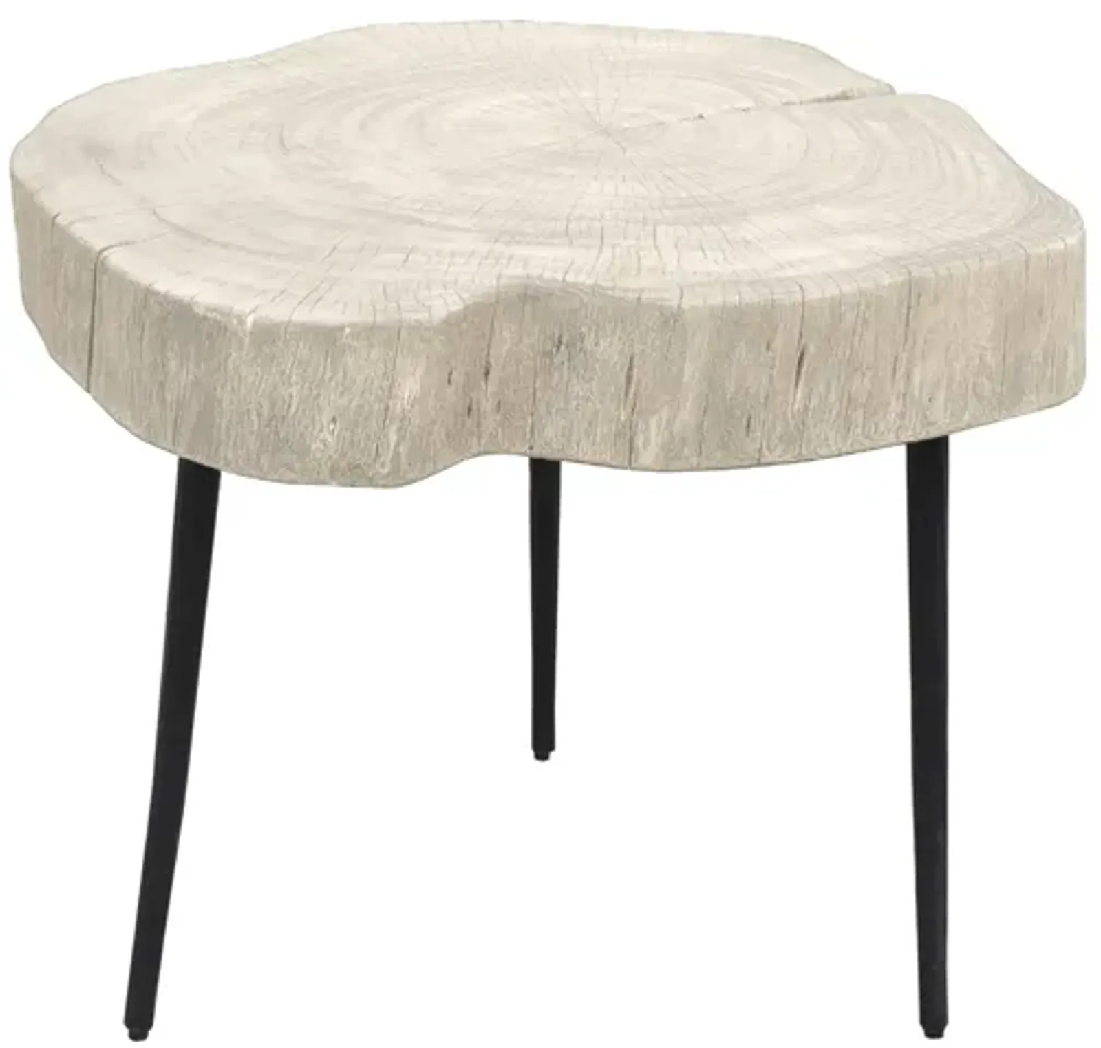 Organic Trunk Side Table - White Washed