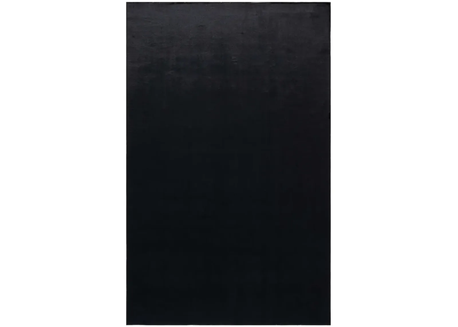 FAUX RABBIT FUR 100 BLACK 6' x 9' Medium Rectangle Rug