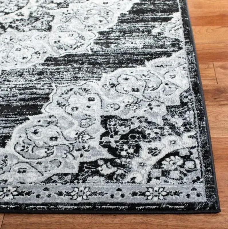 Brentwood 802 Black / Grey 10' X 13' Large Rectangle Powerloomed Rug