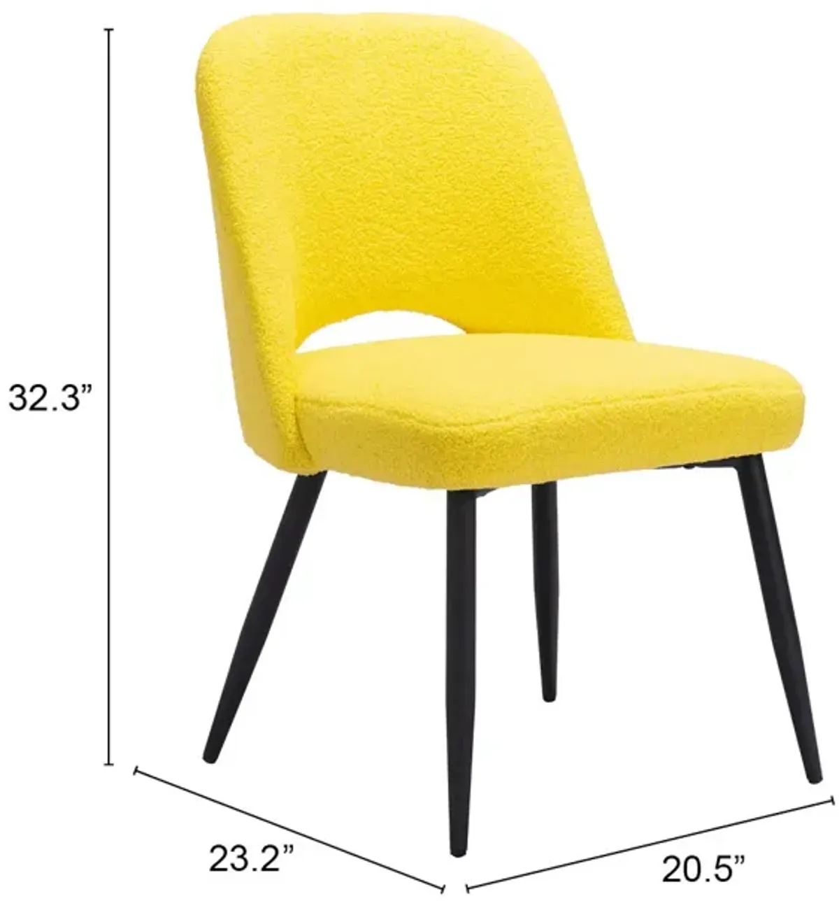 Teddy Dining Chair (Set of 2) Yellow