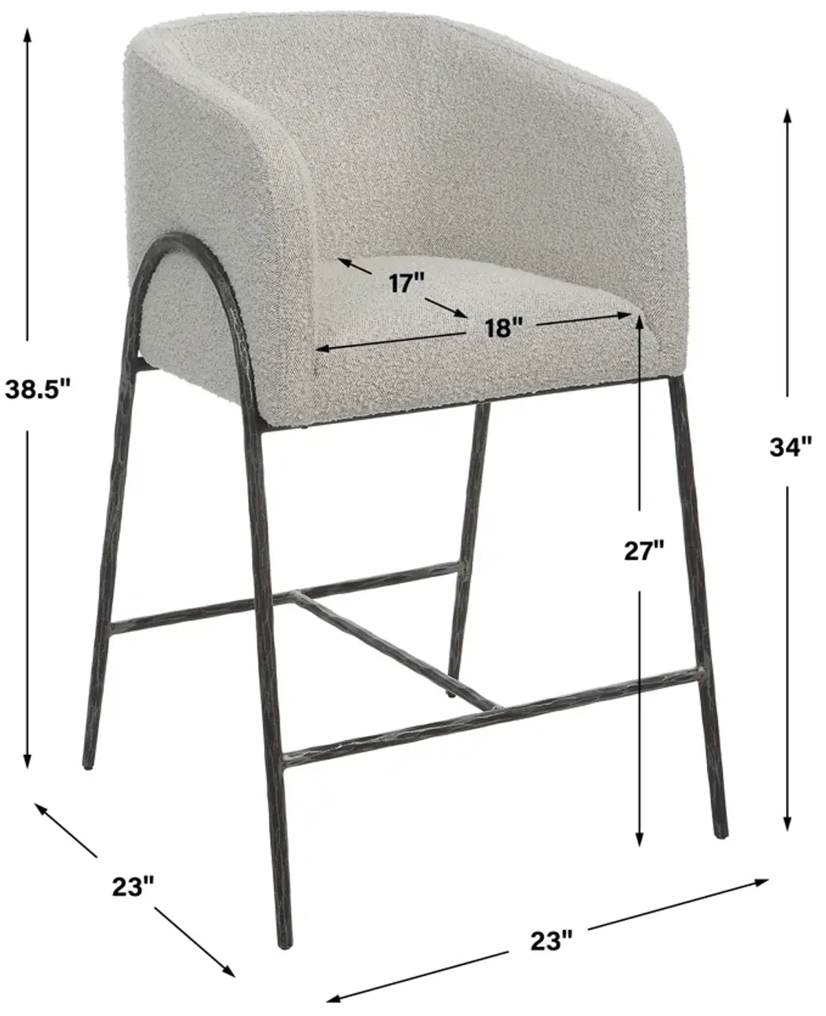 Jacobsen Gray 27" Counter Stool