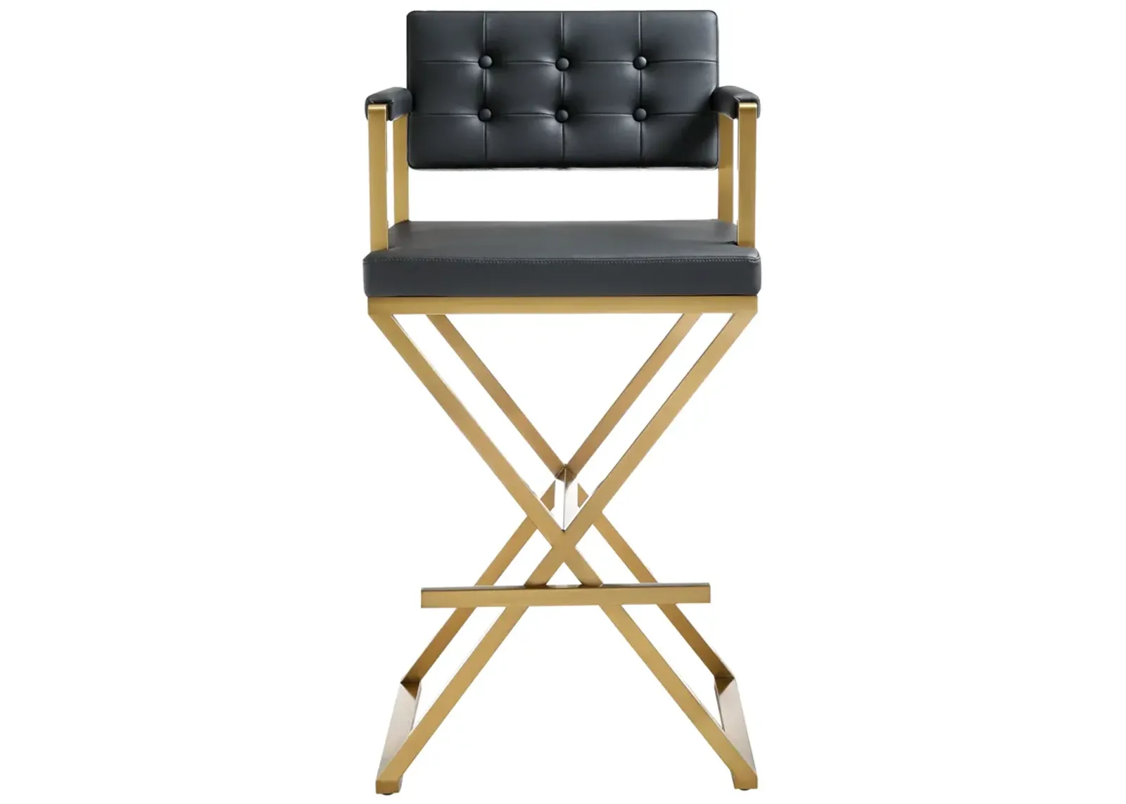 Director Black Gold Steel Barstool