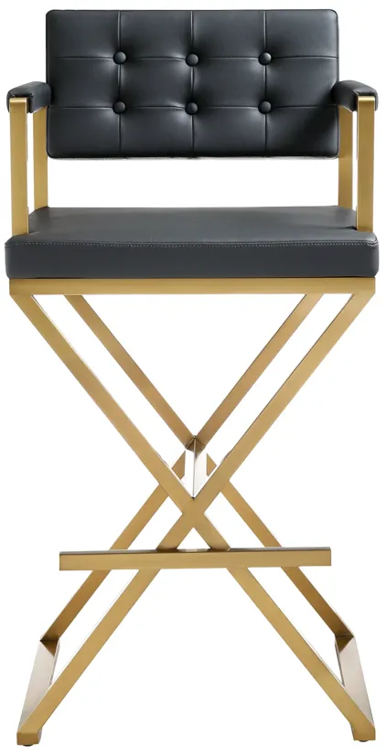 Director Black Gold Steel Barstool