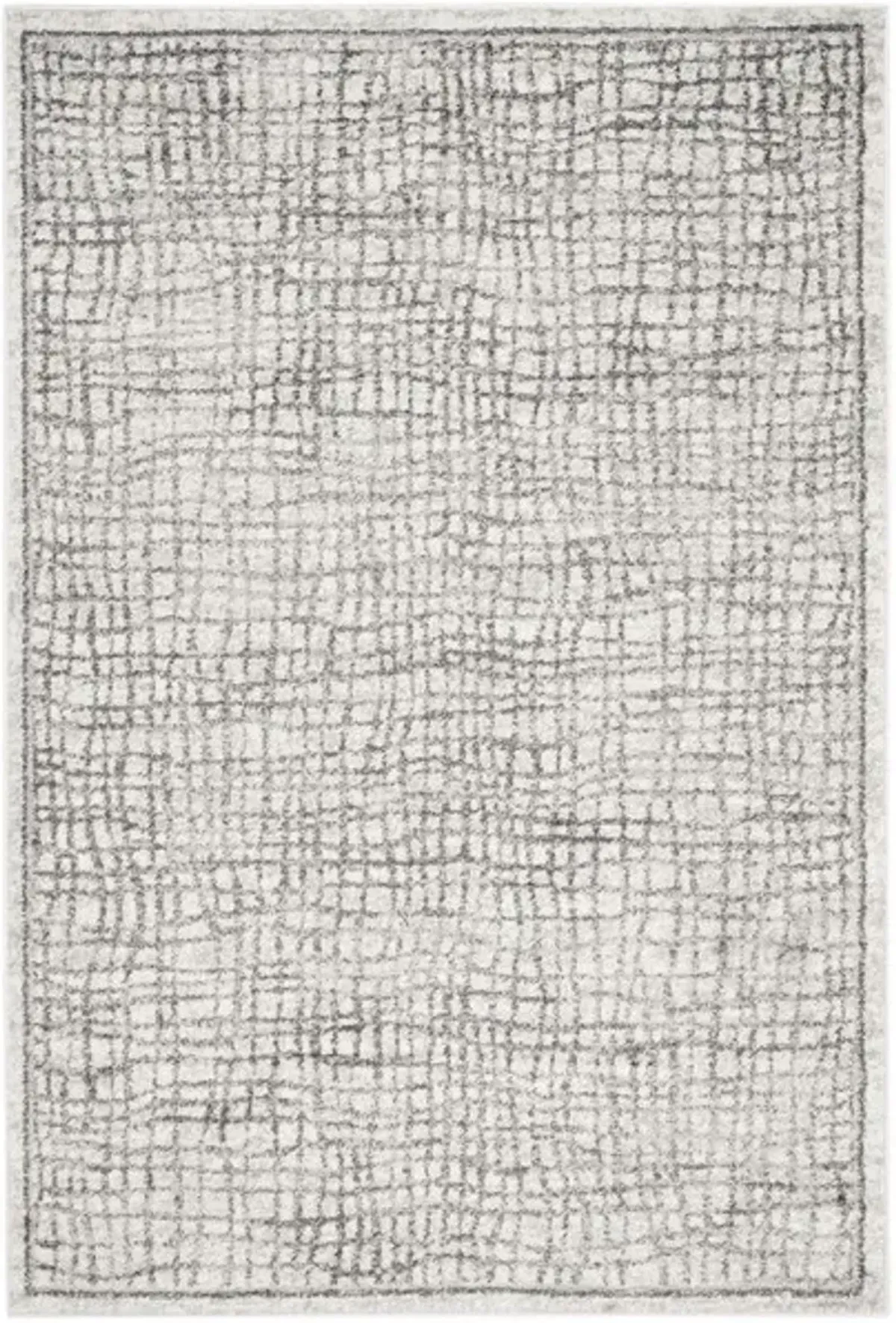 Adirondack Contemporary Silver / Ivory 4' X 6' Powerloomed Rug