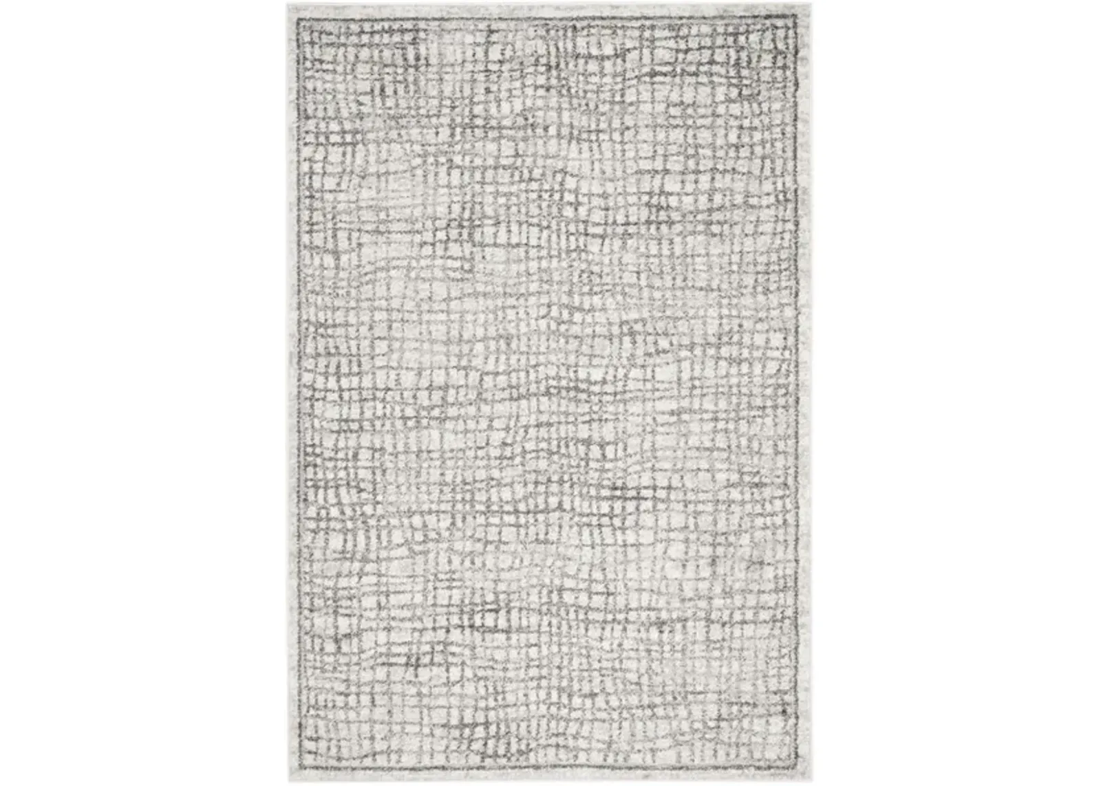 Adirondack Contemporary Silver / Ivory 4' X 6' Powerloomed Rug