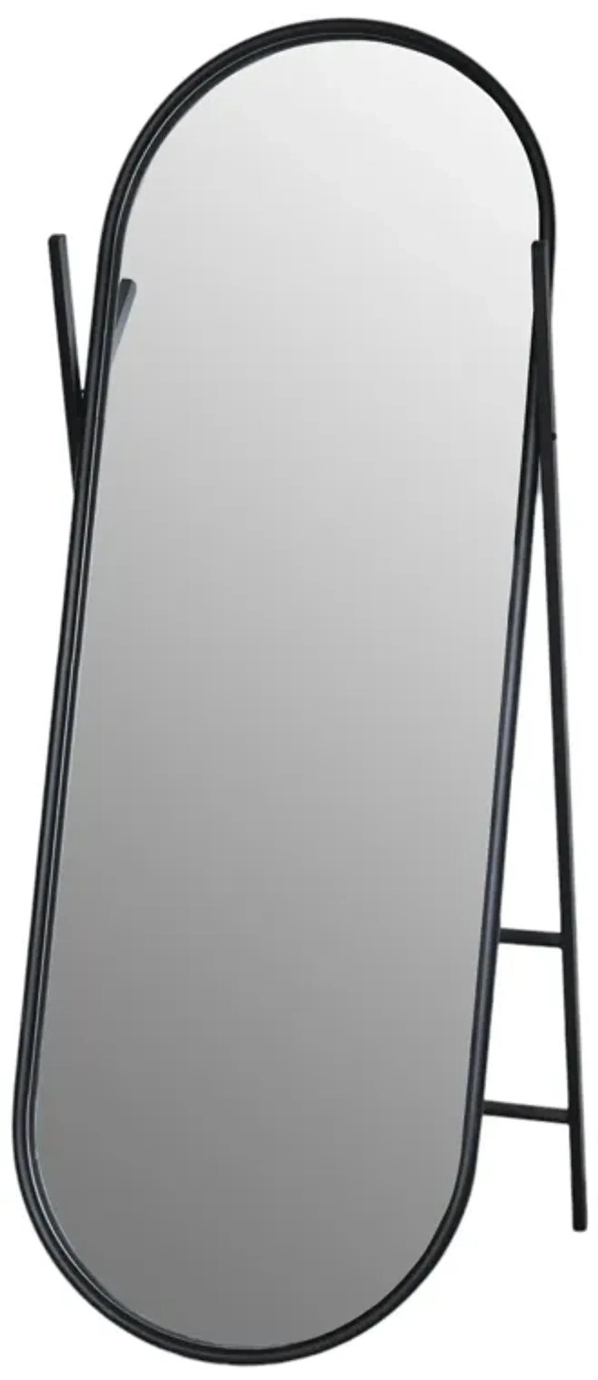 23x60 Rounded Standing Mirror, Black