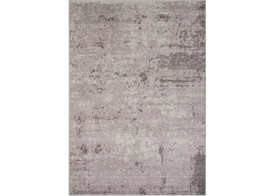 Adirondack Contemporary Light Grey / Purple 2'-6" X 6' Powerloomed Rug