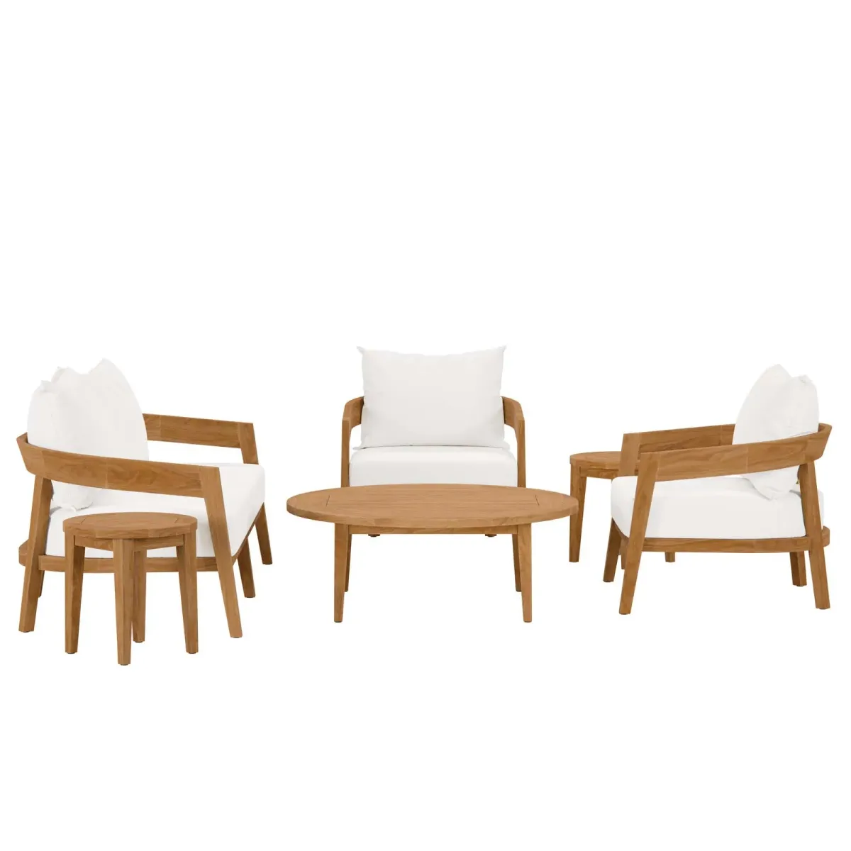 Brisbane 6-Piece Teak Wood Outdoor Patio Set