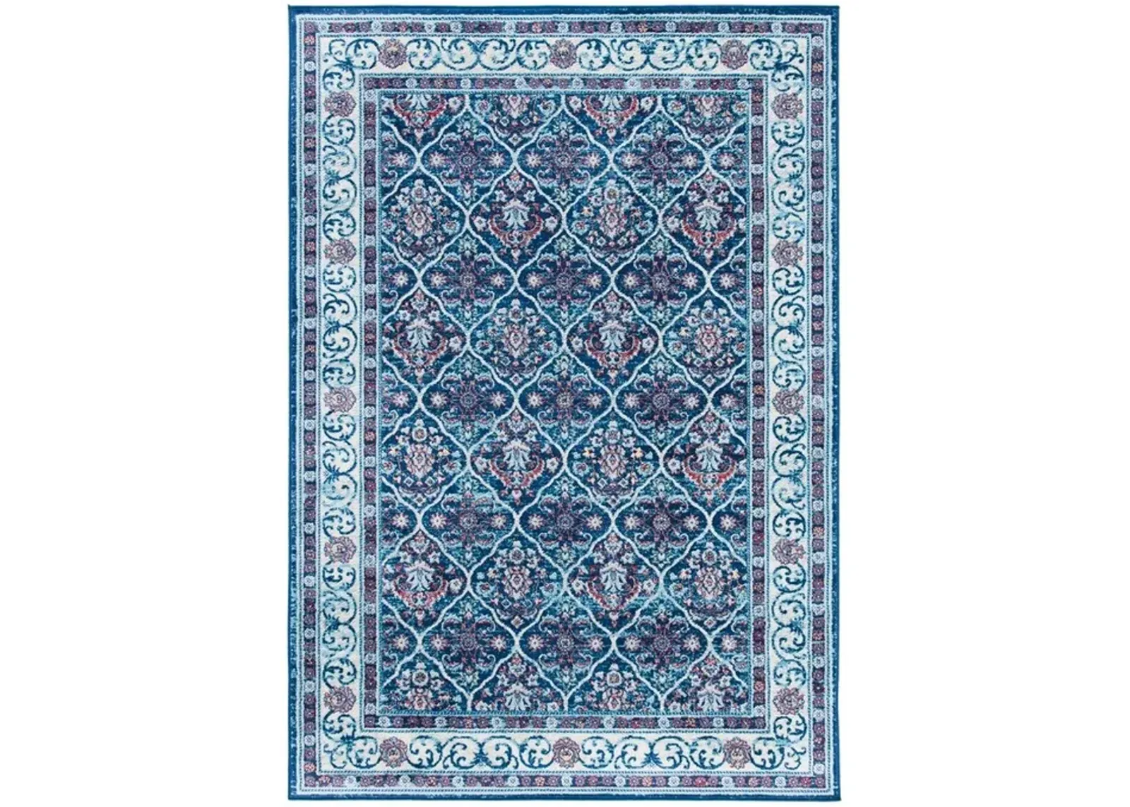 Brentwood 870 Navy / Red 6'-7" X 6'-7" Square Square Powerloomed Rug