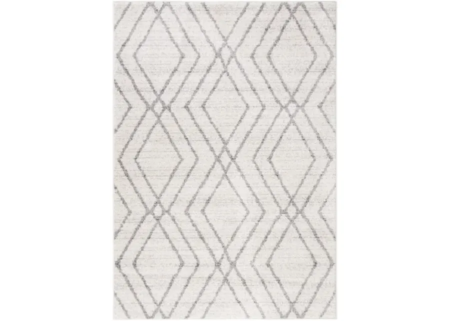 Adirondack Contemporary Ivory / Grey 4' X 6' Powerloomed Rug